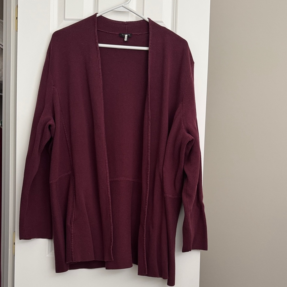 Talbots Rich Burgundy Open Cardigan